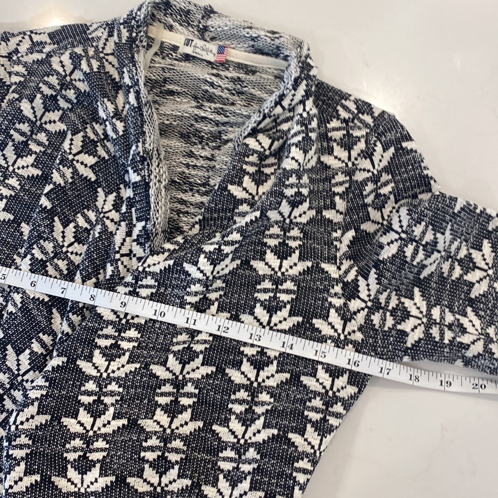 KUT FROM THE KLOTH Black White open waterfall cardigan sweater - Picture 10 of 10
